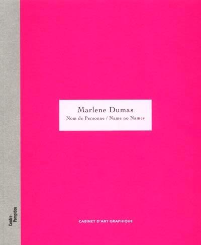 Marlène Dumas, nom de personne : exposition, Paris, 11 oct.-31 déc. 2001