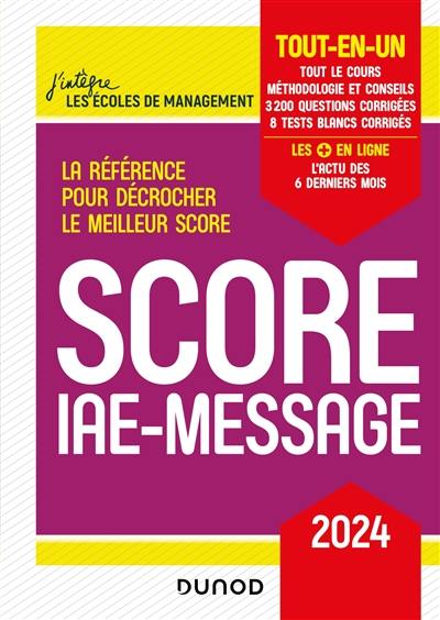 Score IAE-Message : tout-en-un : 2024