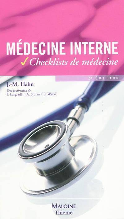 Médecine interne : checklists de médecine