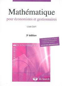 Mathématique pour économistes et gestionnaires