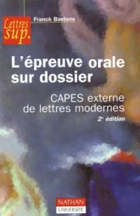 L'épreuve orale sur dossier : Capes externe de lettres modernes