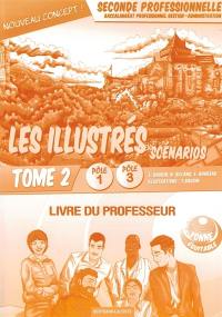 Les illustrés en scénarios. Vol. 2. Seconde professionnelle, baccalauréat professionnel gestion-administration : pôles 1, pôle 3 : livre du professeur