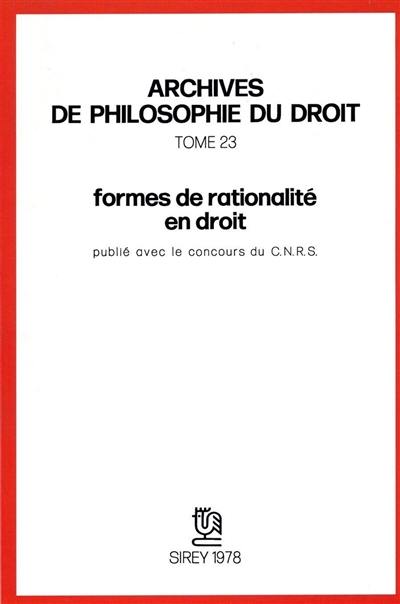 Formes de rationalité en droit