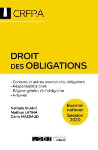 Droit des obligations : examen national session 2020