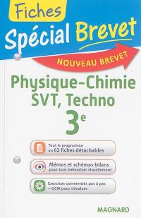 Physique chimie, SVT, techno 3e : nouveau brevet