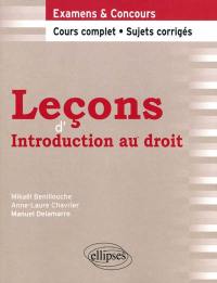 Leçons d'introduction au droit : examens & concours