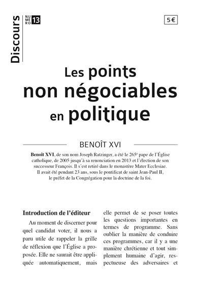 Les points non négociables en politique