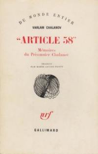 Article 58 : mémoires du prisonnier Chalamov