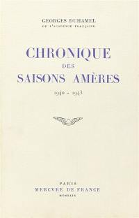 Chronique des saisons amères