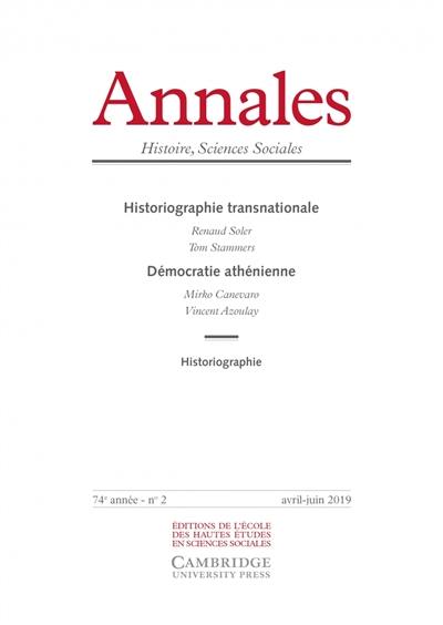 Annales, n° 2 (2019). Historiographie transnationale