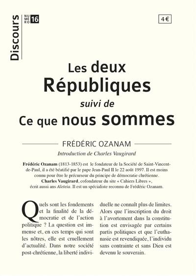 Les deux Républiques. Ce que nous sommes