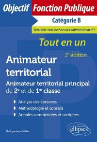 Animateur territorial : animateur territorial principal de 2e et de 1re classe, catégorie B, tout en un