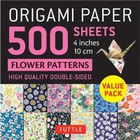 Origami Paper 500 sheets Flower Patterns 4" 10 cm