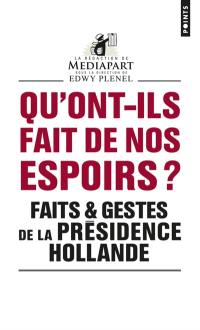 Faits & gestes de la présidence Hollande. Qu'ont-ils fait de nos espoirs ?