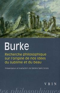 Recherche philosophique sur l'origine de nos idées du sublime et du beau