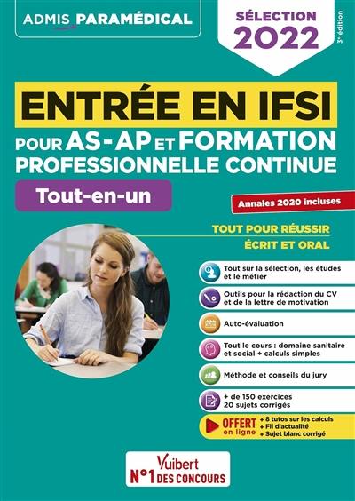 Entrée en IFSI pour AS-AP et formation professionnelle continue : tout-en-un : sélection 2022