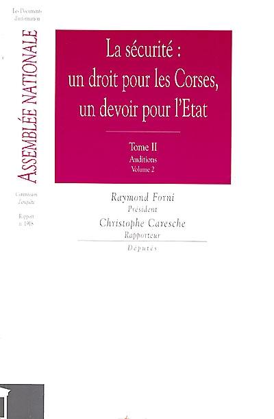 La sécurité, un droit pour les Corses, un devoir pour l'Etat