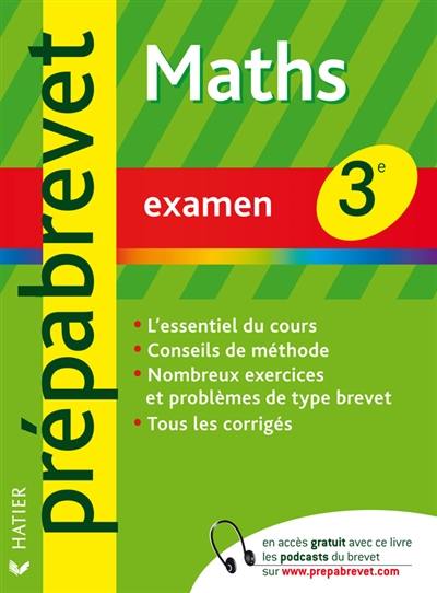 Mathématiques 3e : examen