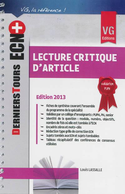 Lecture critique d'article