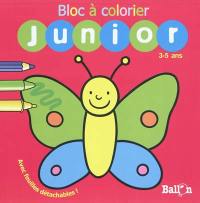 Bloc à colorier junior, papillon : avec feuilles détachables !