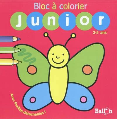 Bloc à colorier junior, papillon : avec feuilles détachables !